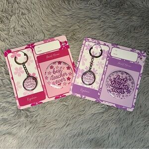 Teacher Appreciation double sided Keychain and pocket mirror gift set
